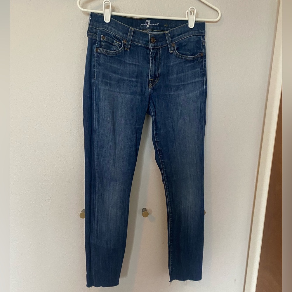 Seven for all Mankind The Skinny Jeans, Short (inseam 25”).  Size 25
